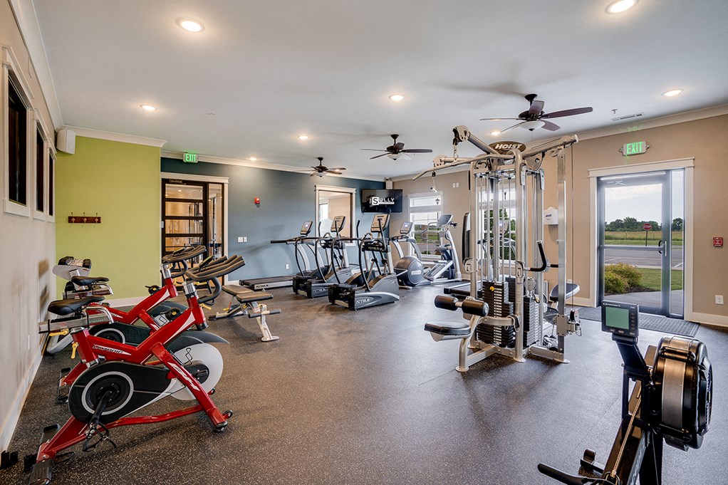 Cardio Equipment and Weights at the On-Premise Fitness Center