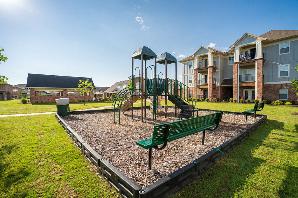 Large Playground Area with Benches
