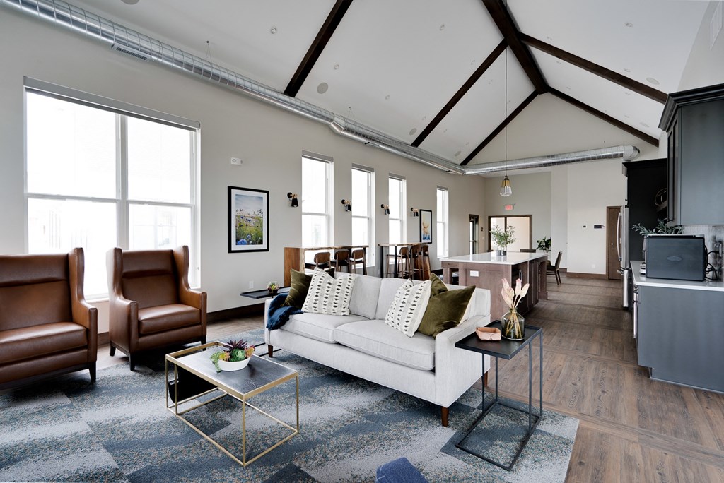 Clubhouse Lounge Area with Large Couch