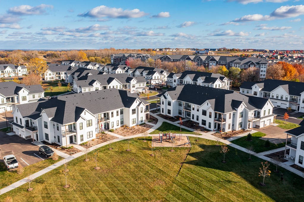 Aerial View Of Large Open Lawn Grass Area