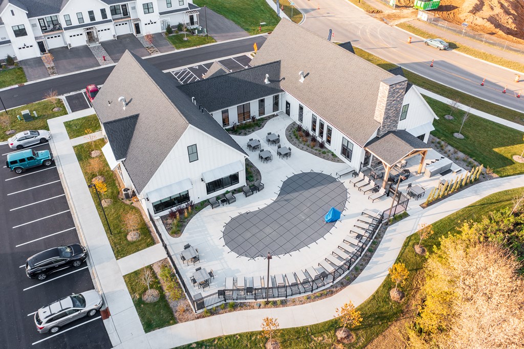 Aerial View Of The Clubhouse & Pool