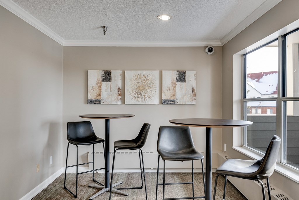 High Top Tables & Chairs In The Clubhouse