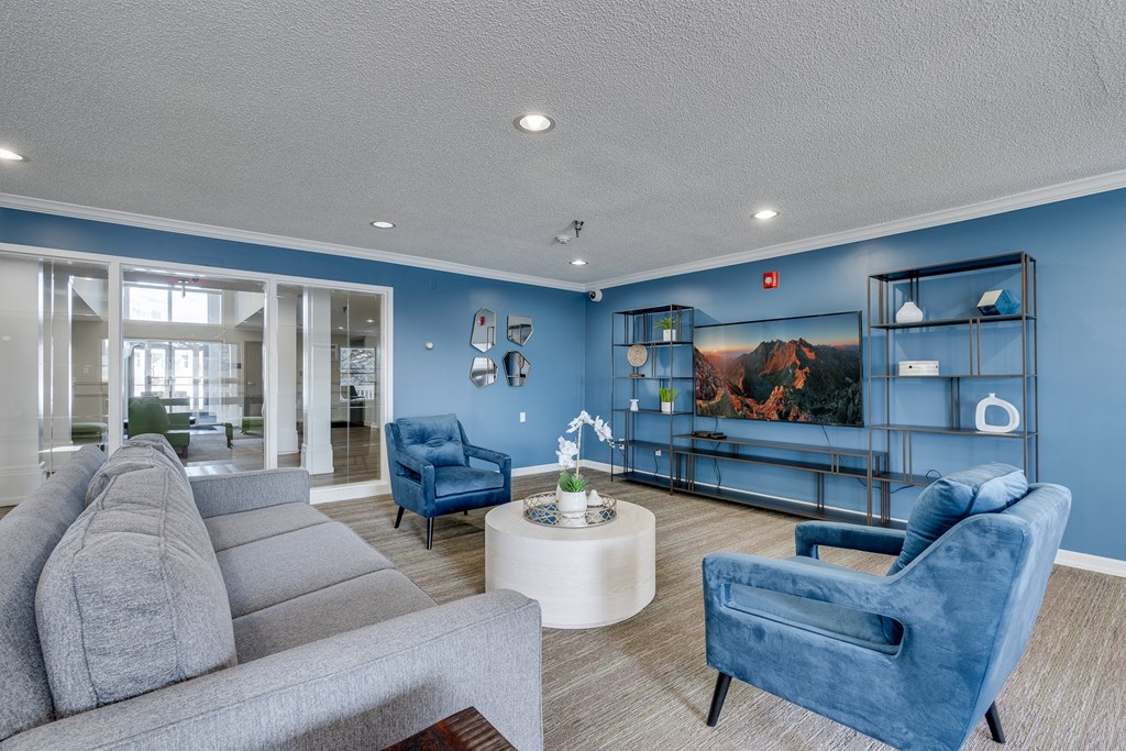 Clubhouse Lounge With Mounted Flat Screen TV