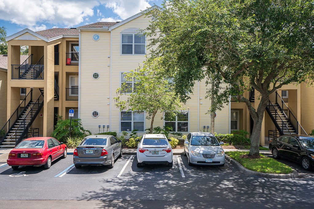 Exterior Stairwells of an Apartment Building