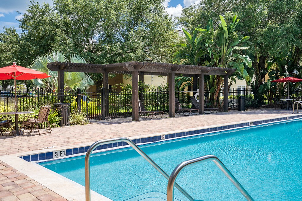 Resort Style Pool with Pergola