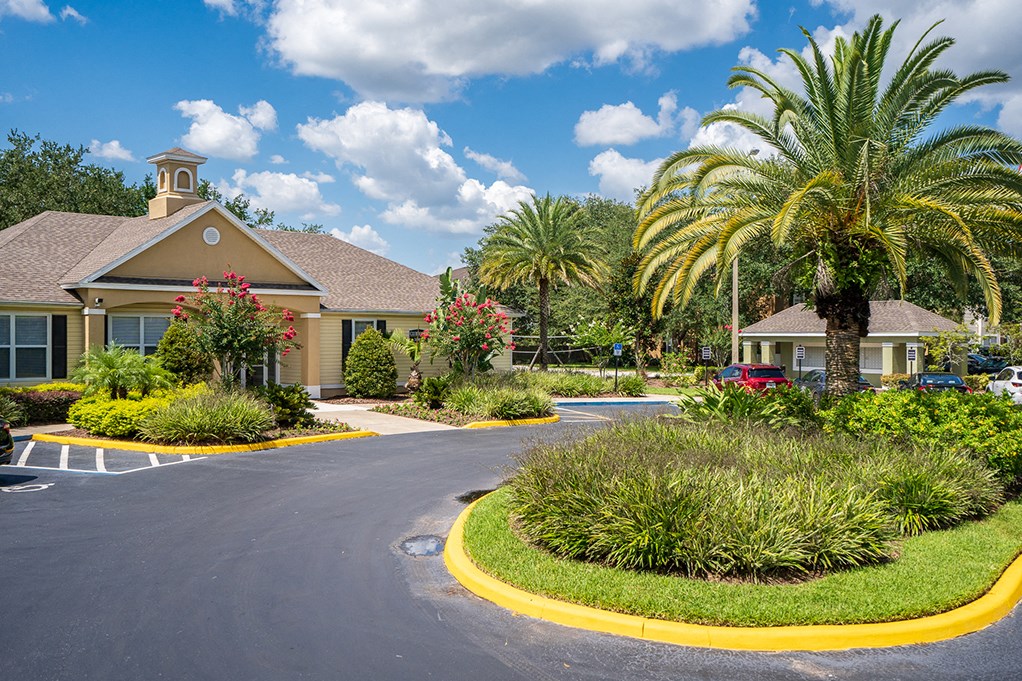 Manicured Landscaping in Front of The Carrington at Four Corners Clubhouse