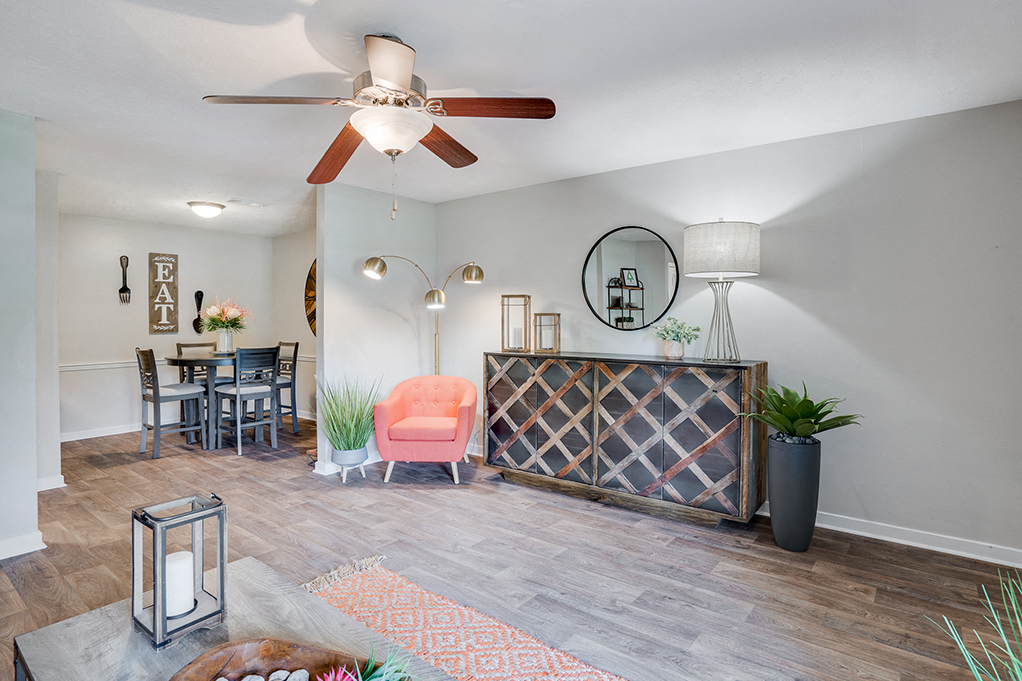 Open Concept Living Room and Dining Area