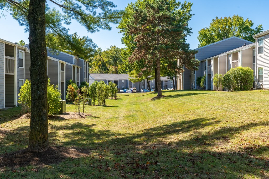 Exterior Patios and Balconies Overlooking the Large Grass Area