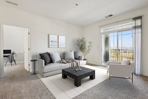 Living Room with Plush Carpeting