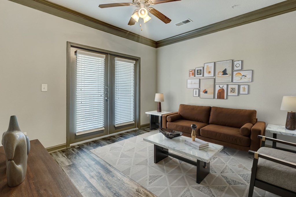 Living Area with Ceiling Fan