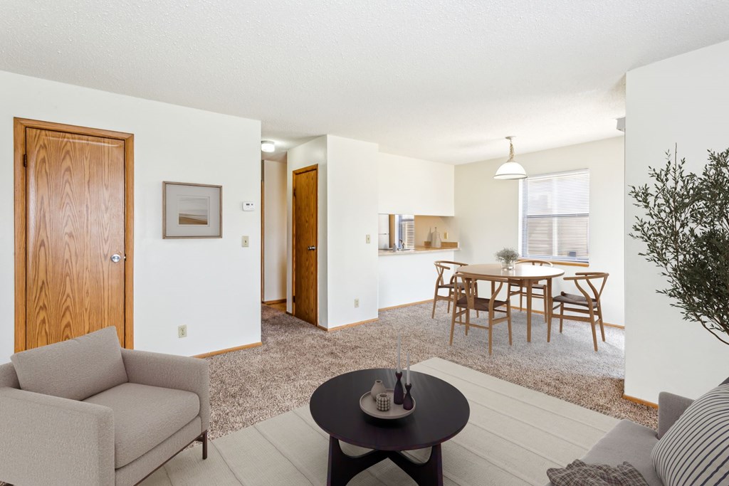 Spacious Living Area with Carpet