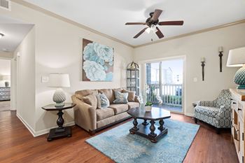 Living Area with Ceiling Fan