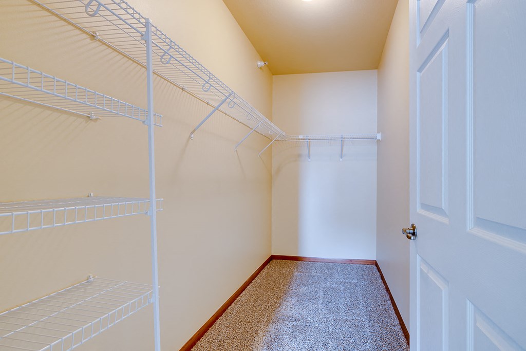 Walk-In Closet With Built-In Shelving