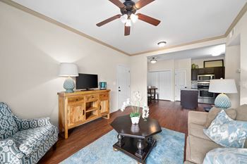 Living Room with Wood-Style Flooring