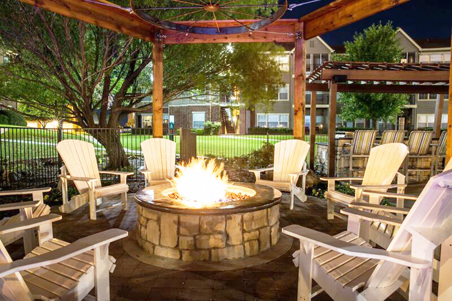 Outdoor Fire Pit at Night