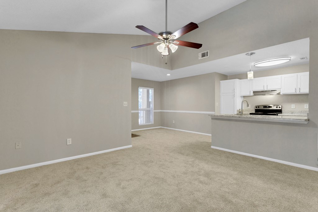 Living Area with Ceiling Fan