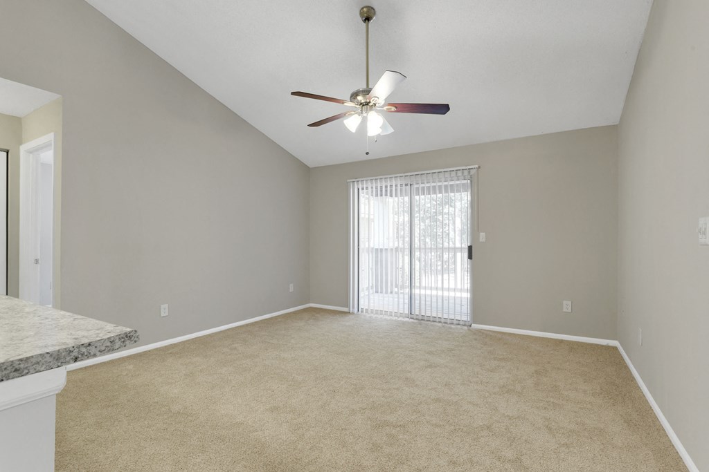 Living Area with Vaulted Ceiling
