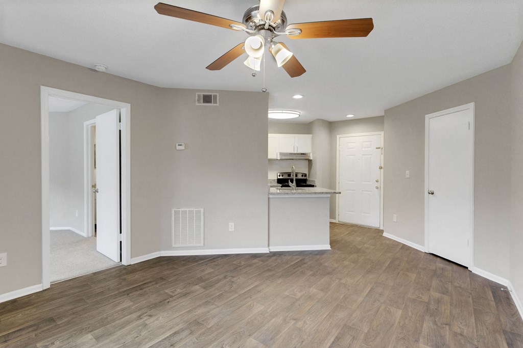Renovated Living Area with Vinyl Plank Flooring