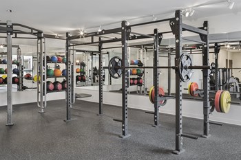Gym with weight lifting equipment and mirrors - Photo Gallery 16