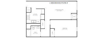 1 Bedroom Type F
