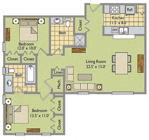 Floor Plans of Livingston Park Apartments in Cleveland, OH