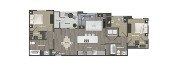 a 1,225 sq ft floor plan 2 bedroom