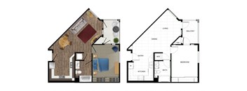 a floor plan and a floor layout of a house