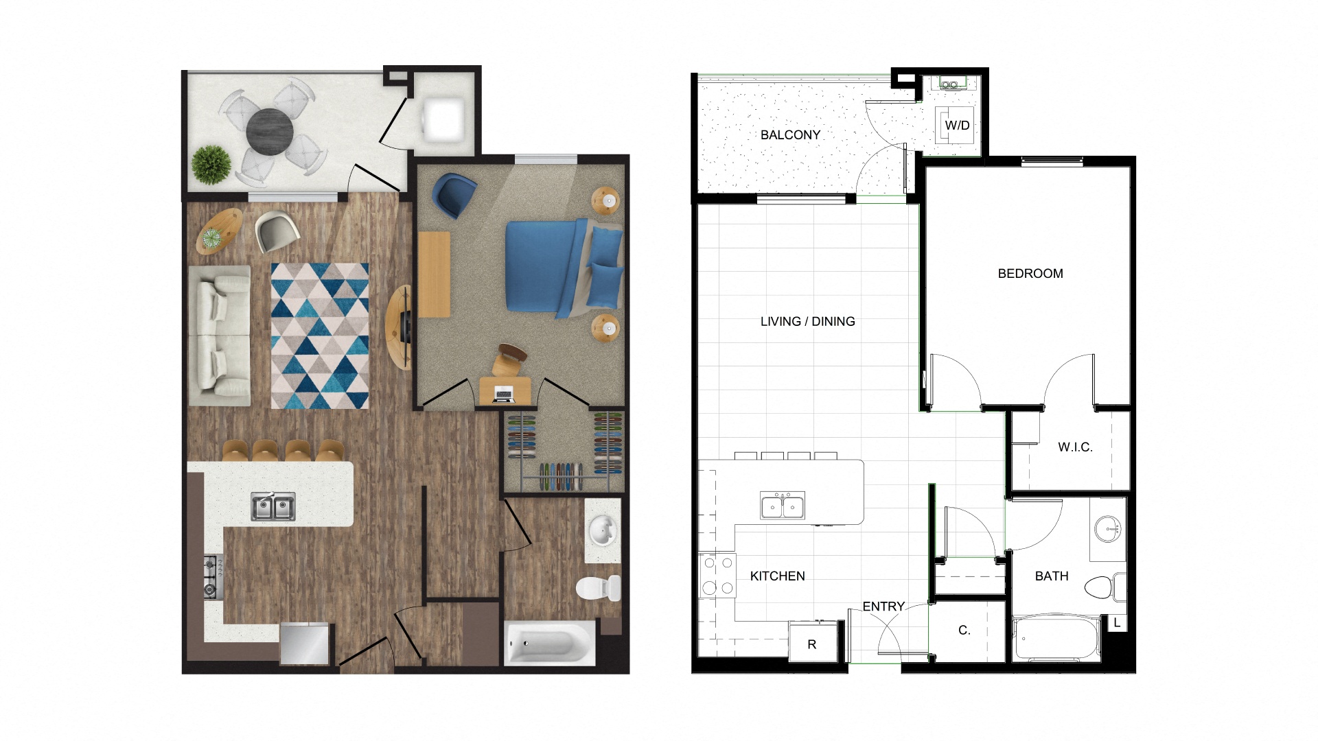 the floor plan of the apartment