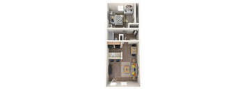 1 Bed 1 Bath Floor Plan  at Ascent 1829, Phoenix