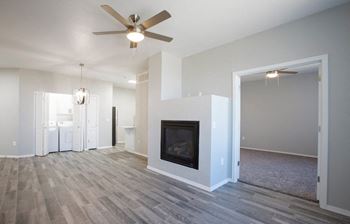 our apartments offer a living room with a fireplace at Ascent North Scottsdale Apartments, Arizona