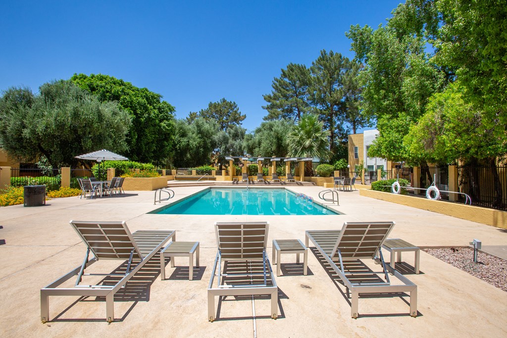 the pool at the preserve at ballantyne commons apartments at Ascent on Peoria Apartments, Phoenix
