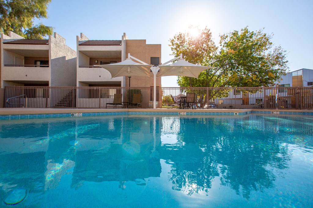 A swimming pool at Ascent on Spence, Tempe Arizona