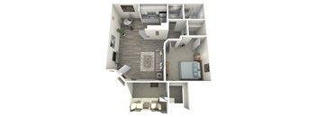 Spacious One Bedroom Floor Plan at Paseo 51, Arizona