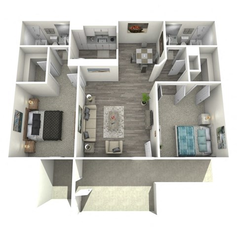 2 Bed 2 Bath Floor Plan at Paseo 51, Arizona, 85302