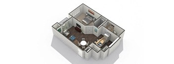 1 bedroom 1 bathroom Floor plan at Ascent North Scottsdale, Phoenix, AZ, 85054