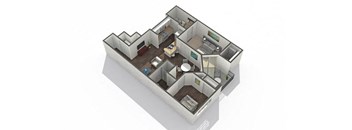 2 bedroom 2 bathroom Floor plan A at Ascent North Scottsdale, Phoenix, Arizona