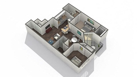 2 bedroom 2 bathroom Floor plan A at Ascent North Scottsdale, Phoenix, Arizona