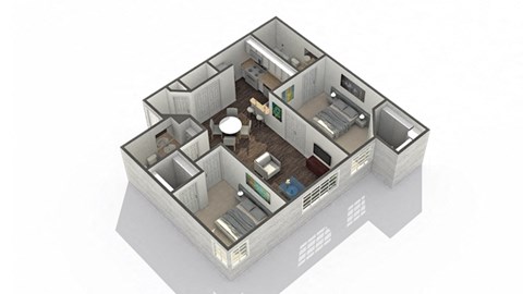 2 bedroom 2 bathroom Floor plan B at Ascent North Scottsdale, Phoenix, 85054