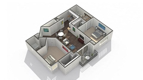 2 bedroom 2 bathroom Floor plan C at Ascent North Scottsdale, Phoenix
