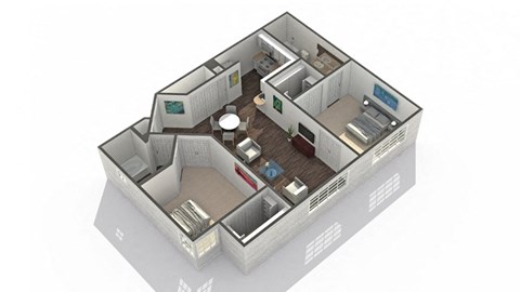 2 bedroom 2 bathroom Floor plan D at Ascent North Scottsdale, Arizona