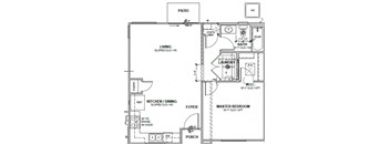 1-bedroom, 1-bathroom apartment
