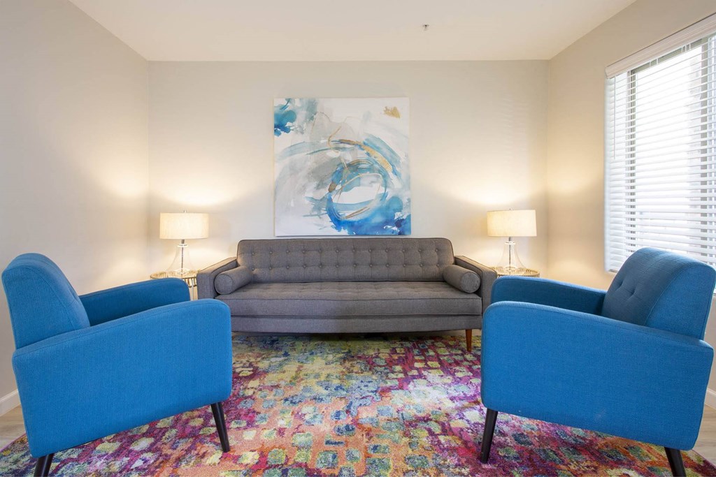 Model Living room at 60 at Melrose, Arizona