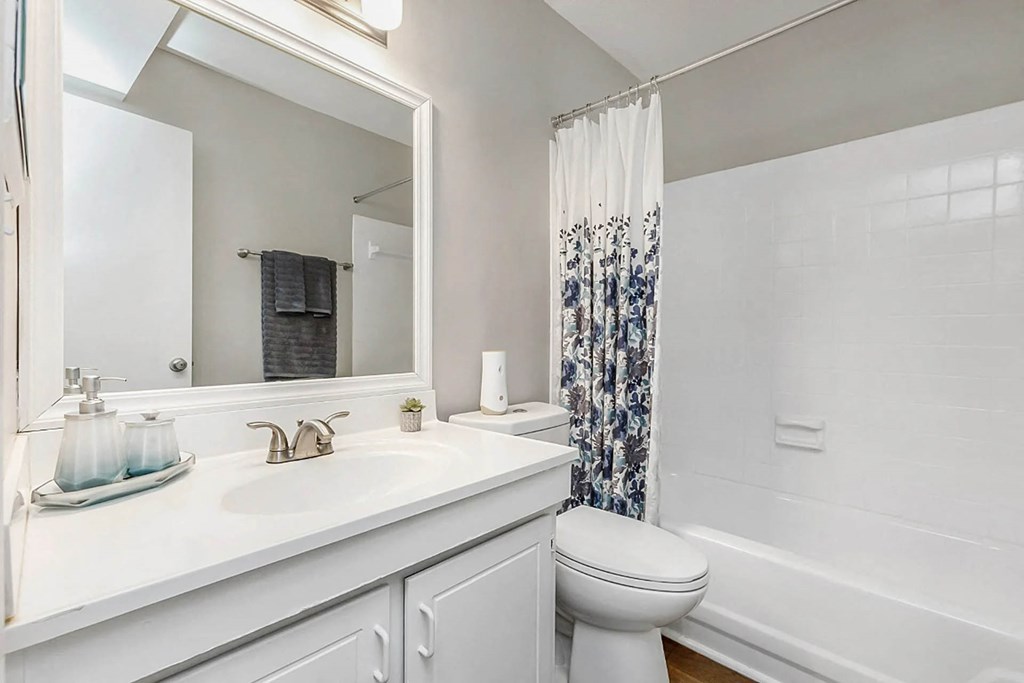 a bathroom with a sink and a toilet next to a bathtub at Planters Trace, South Carolina