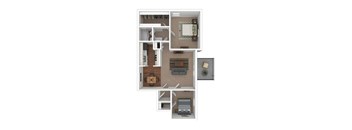 a floor plan of a one bedroom apartment at Planters Trace, Charleston South Carolina