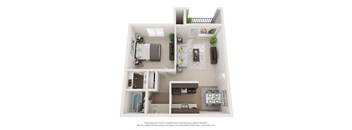 1 Bedroom 1 Bath Floor Plan at The Vintage Apartments, Arizona, 85710