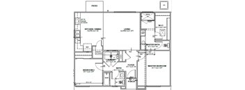 Single level 2-bedroom apartment with 996 sq. ft of living space at Village Greens of Queen Creek in Queen Creek, AZ