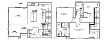 2-bedroom and 2-half bath 2 story townhome for rent at Village Greens of Queen Creek