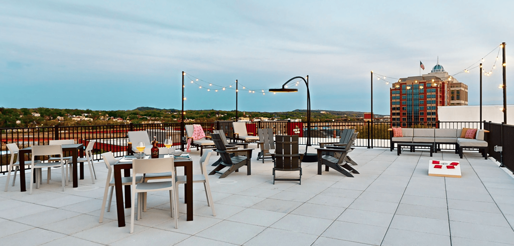 Rooftop Patio And Grill Station at Industrie Apartments, Albany, NY