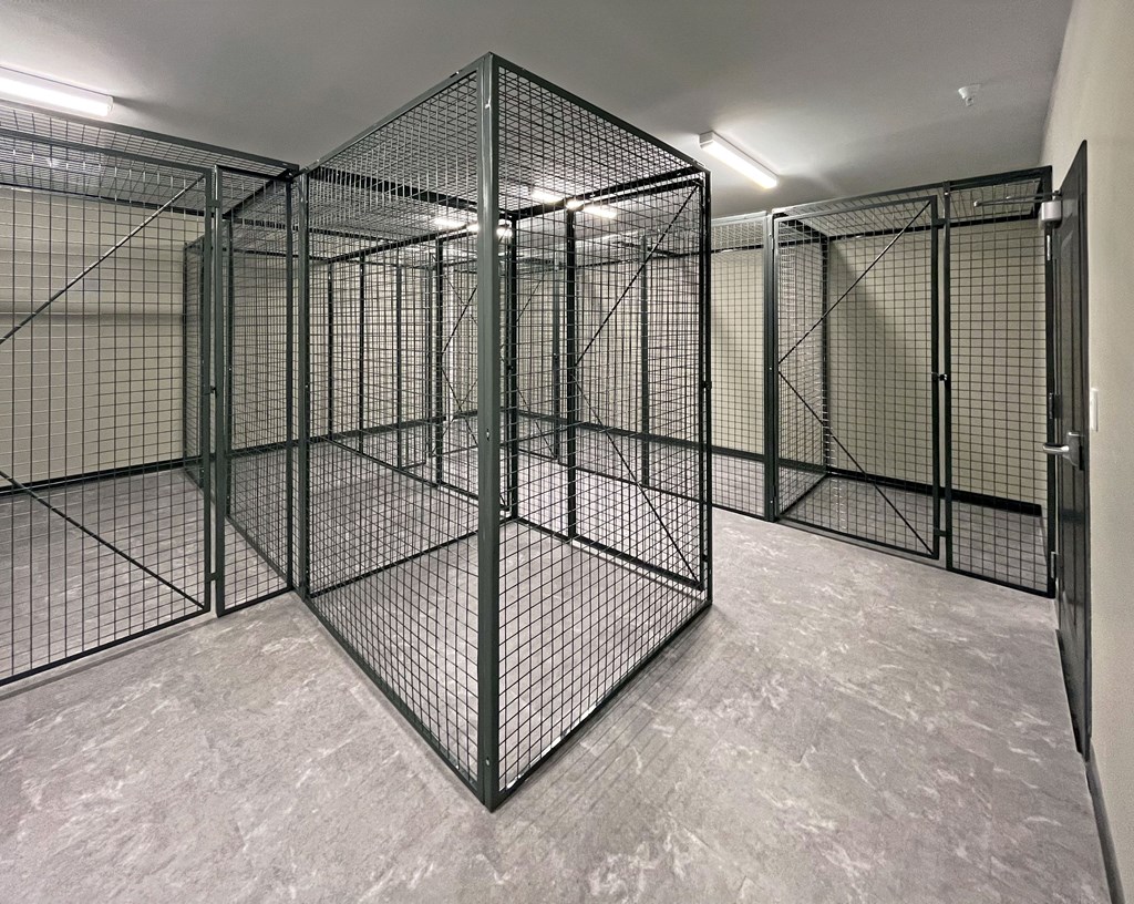 Private storage lockers at Industrie Apartments, Albany, NY