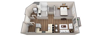 One Bedroom with Balcony on 3rd and 4th Floors